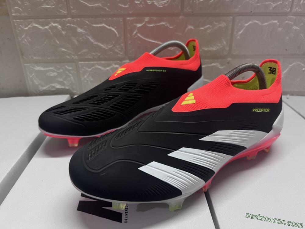 Adidas Predator Elite Laceless FG Low-Tops Soccer Cleats - Black/White/Red