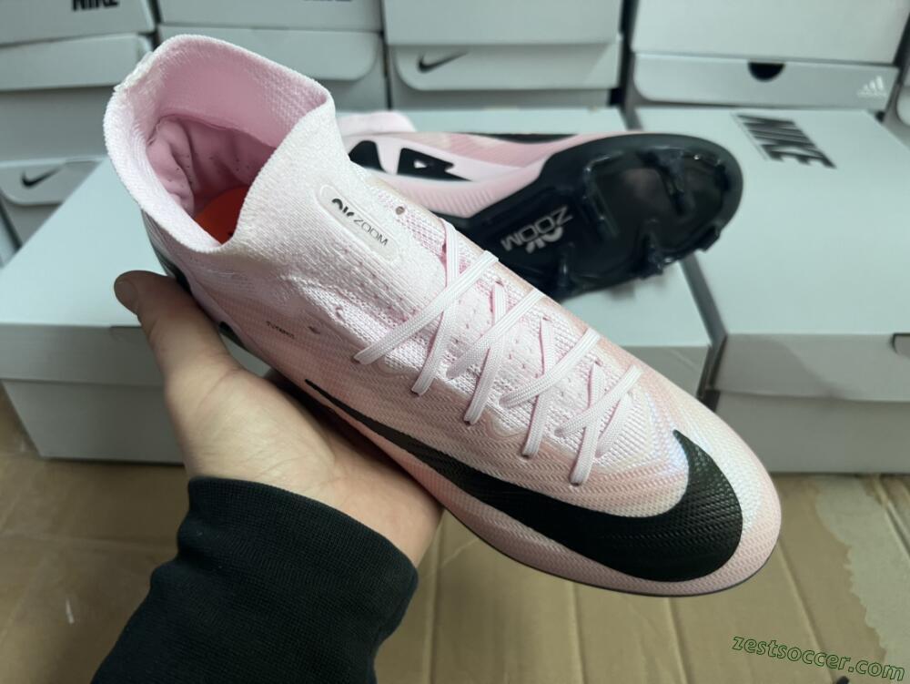 Nike Air Zoom Mercurial Superfly 9 Elite FG High-Tops Soccer Cleats - Pink/Black