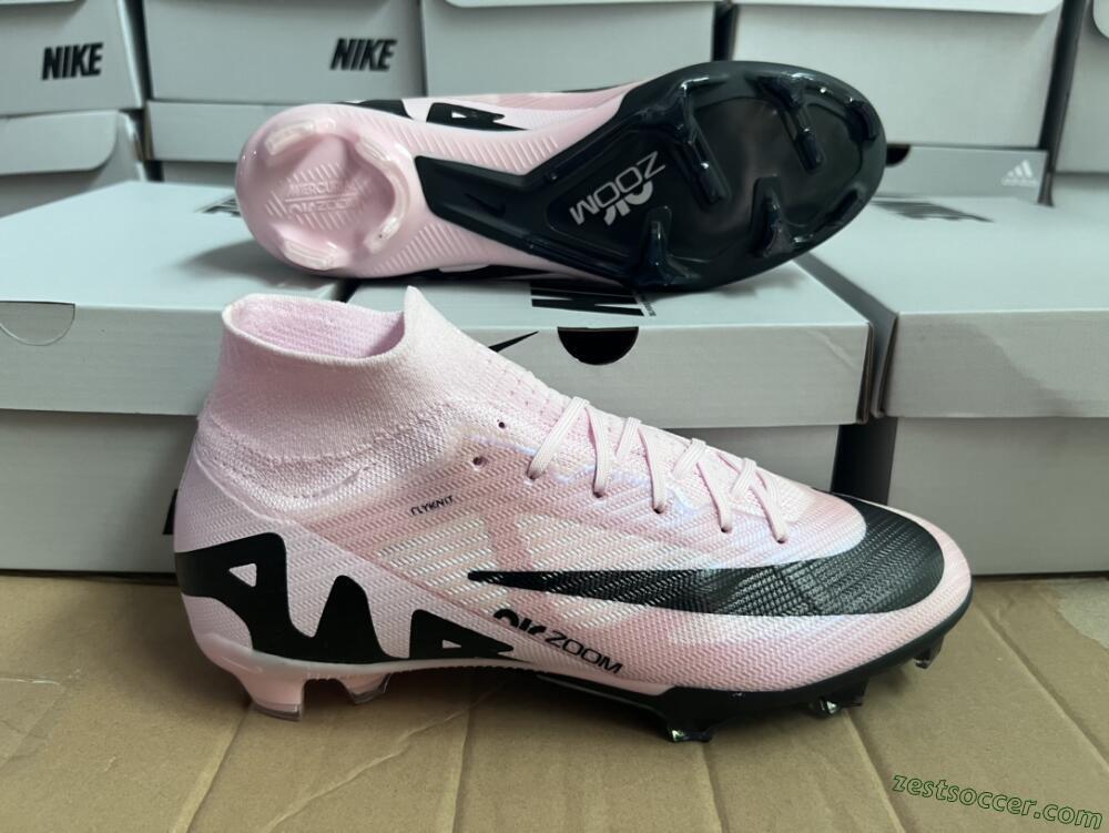 Nike Air Zoom Mercurial Superfly 9 Elite FG High-Tops Soccer Cleats - Pink/Black