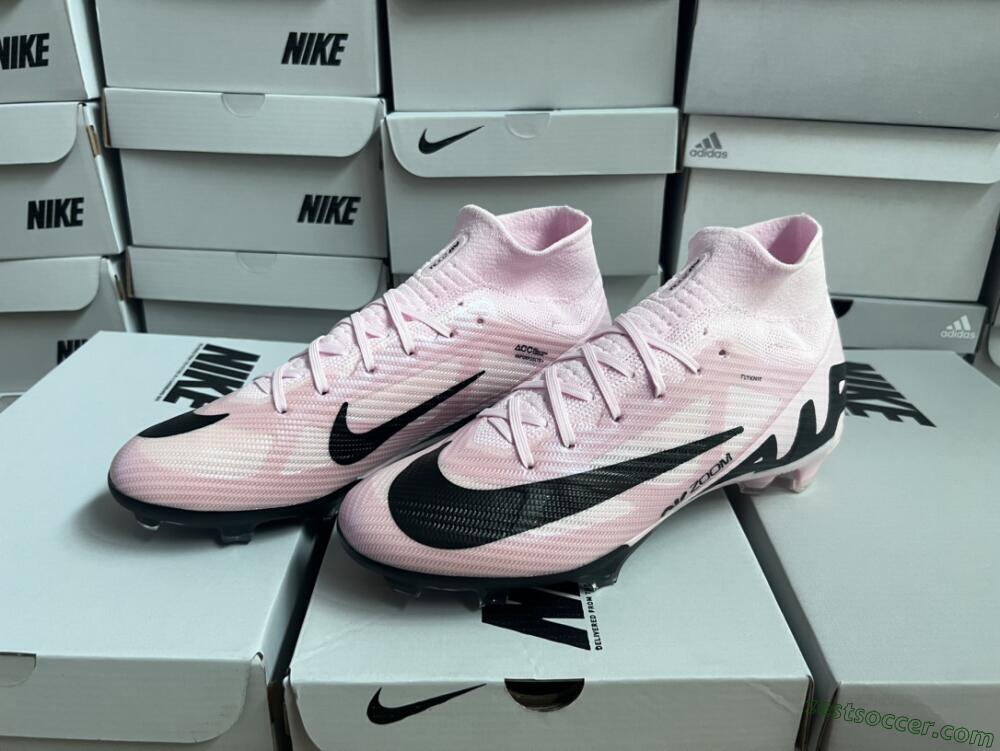 Nike Air Zoom Mercurial Superfly 9 Elite FG High-Tops Soccer Cleats - Pink/Black