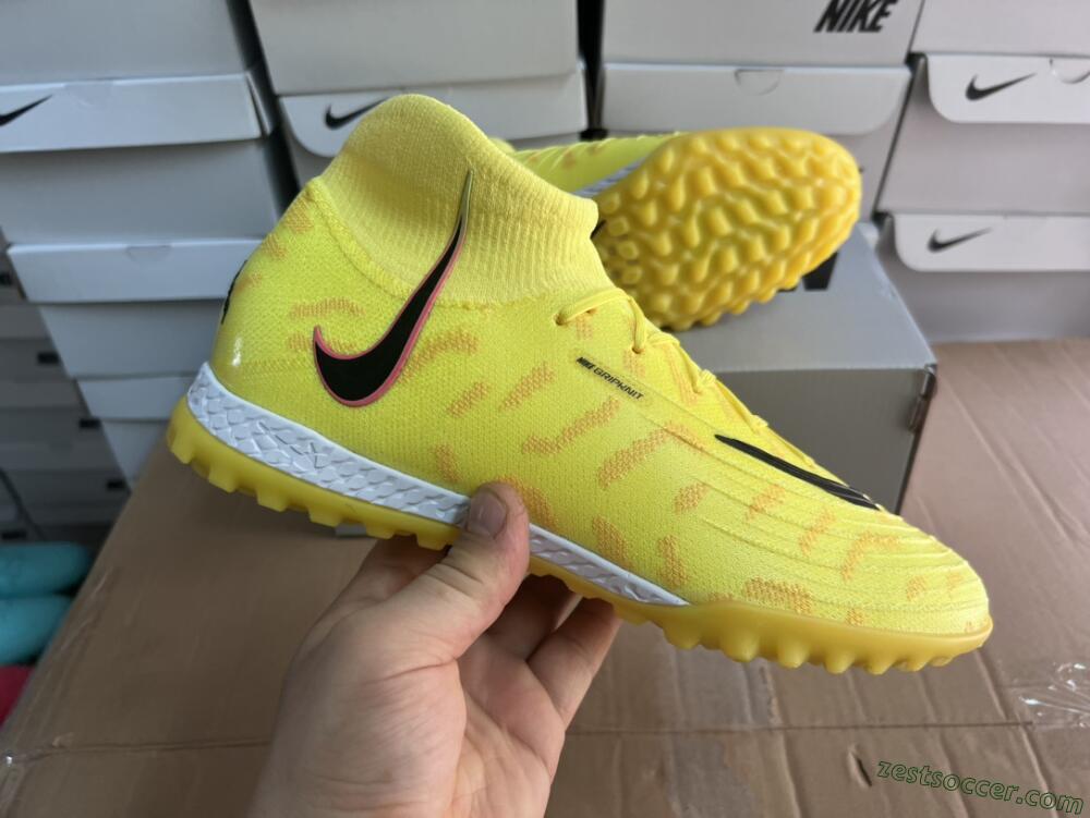 Nike Phantom Luna Elite NU TF High-Tops Soccer Shoes - Yellow/Red/Black