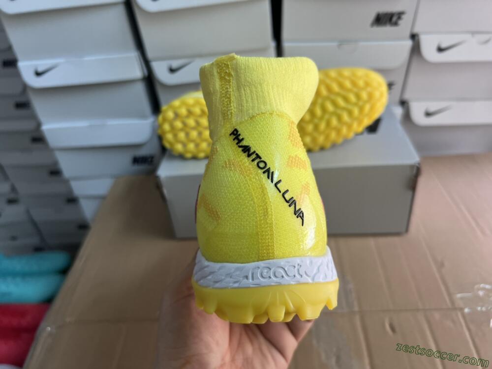 Nike Phantom Luna Elite NU TF High-Tops Soccer Shoes - Yellow/Red/Black