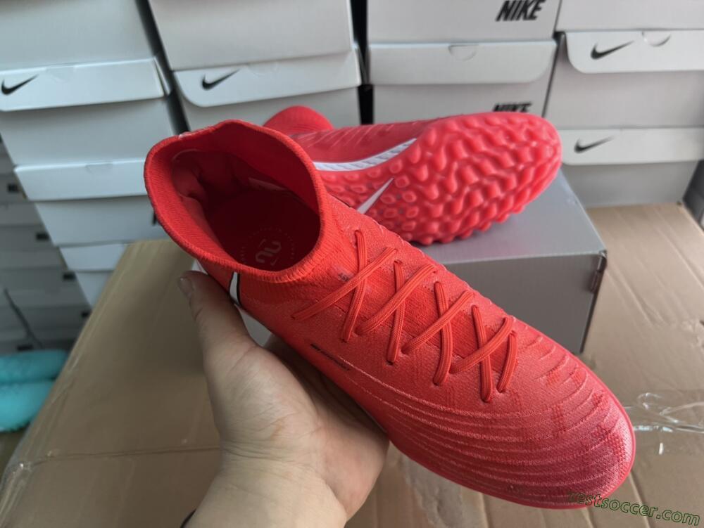 Nike Phantom GX DF Elite TF High-Tops Soccer Shoes - Red/Silver/Black