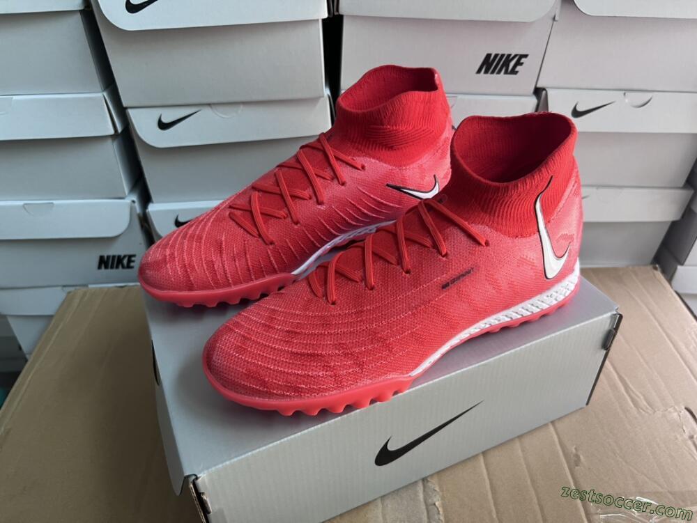 Nike Phantom GX DF Elite TF High-Tops Soccer Shoes - Red/Silver/Black