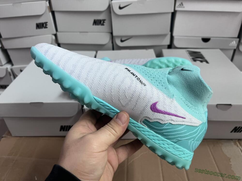 Nike Phantom GX Elite DF Link TF High-Tops Soccer Shoes - White/Black/Jade