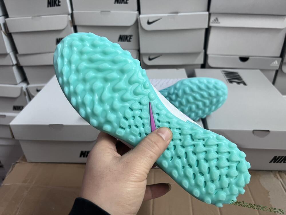 Nike Phantom GX Elite DF Link TF High-Tops Soccer Shoes - White/Black/Jade