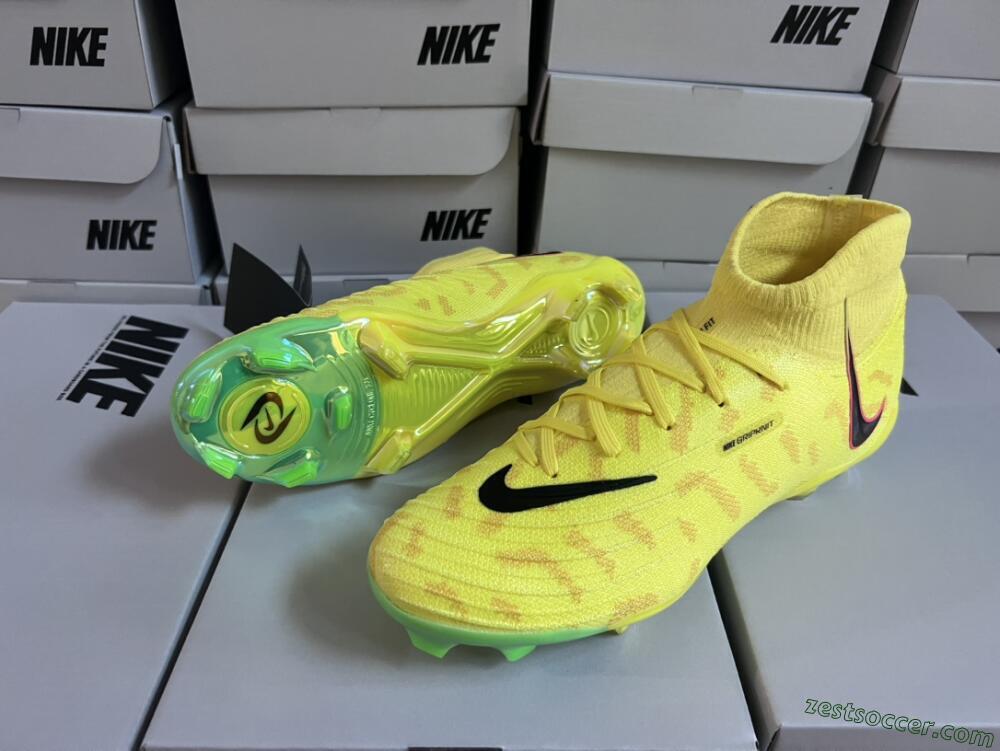 Nike Phantom Luna Elite FG High-Tops Soccer Cleats - Yellow/Black/Pink
