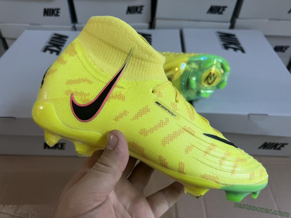Nike Phantom Luna Elite FG High-Tops Soccer Cleats - Yellow/Black/Pink