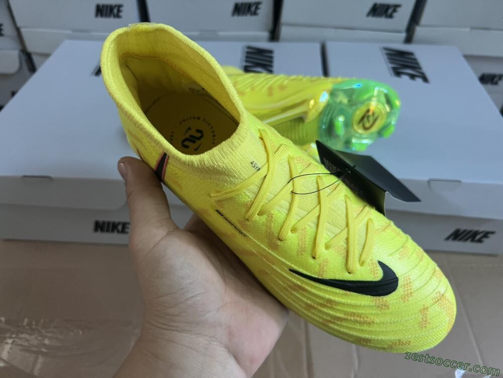 Nike Phantom Luna Elite FG High-Tops Soccer Cleats - Yellow/Black/Pink