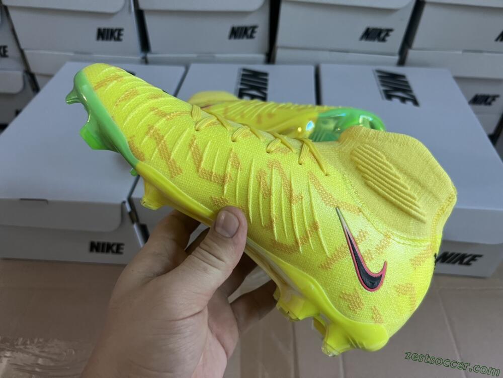 Nike Phantom Luna Elite FG High-Tops Soccer Cleats - Yellow/Black/Pink