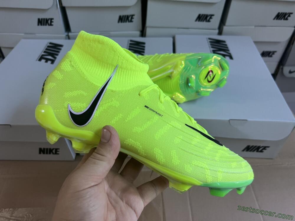 Nike Phantom Luna Elite FG High-Tops Soccer Cleats - Green/Black/White