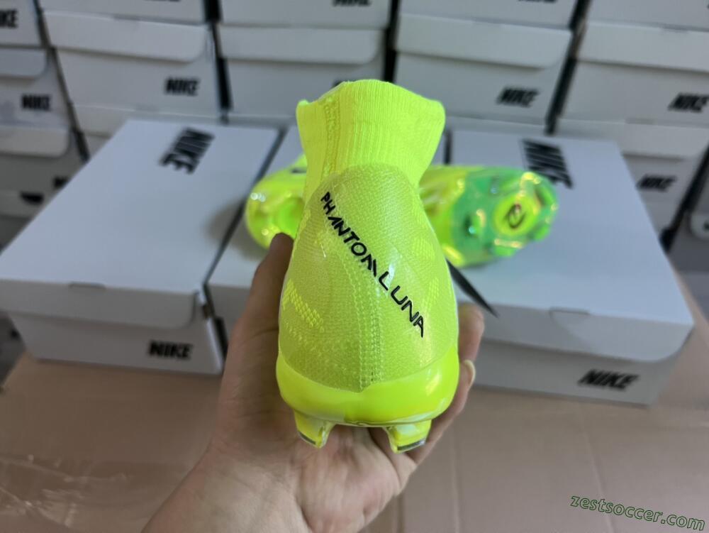 Nike Phantom Luna Elite FG High-Tops Soccer Cleats - Green/Black/White