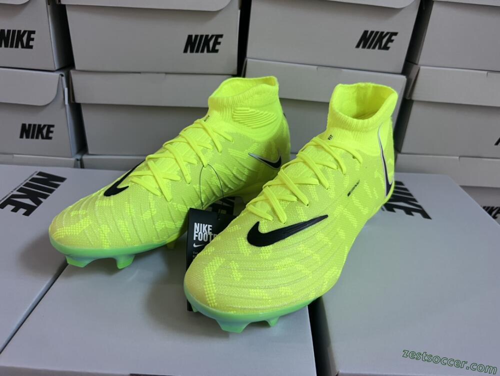 Nike Phantom Luna Elite FG High-Tops Soccer Cleats - Green/Black/White