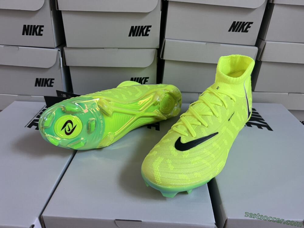 Nike Phantom Luna Elite FG High-Tops Soccer Cleats - Green/Black/White