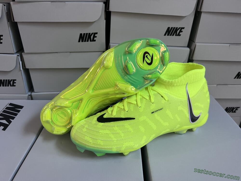 Nike Phantom Luna Elite FG High-Tops Soccer Cleats - Green/Black/White