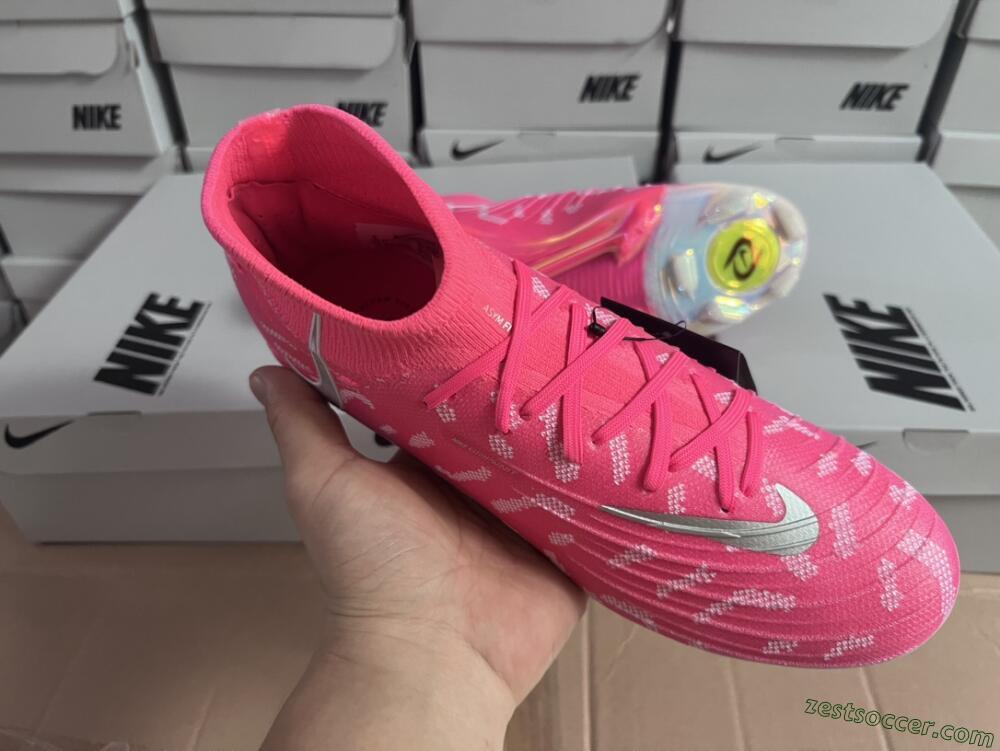 Nike Phantom Luna Elite FG High-Tops Soccer Cleats - Red/Silver/White