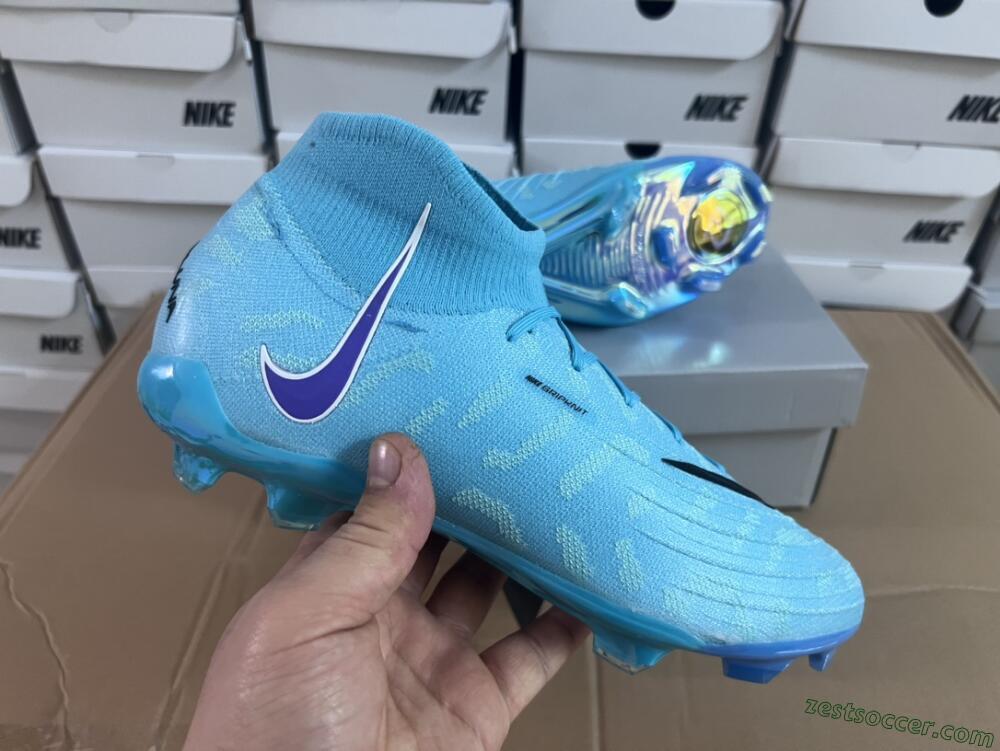 Nike Phantom Luna Elite FG High-Tops Soccer Cleats - Blue/Purple/White