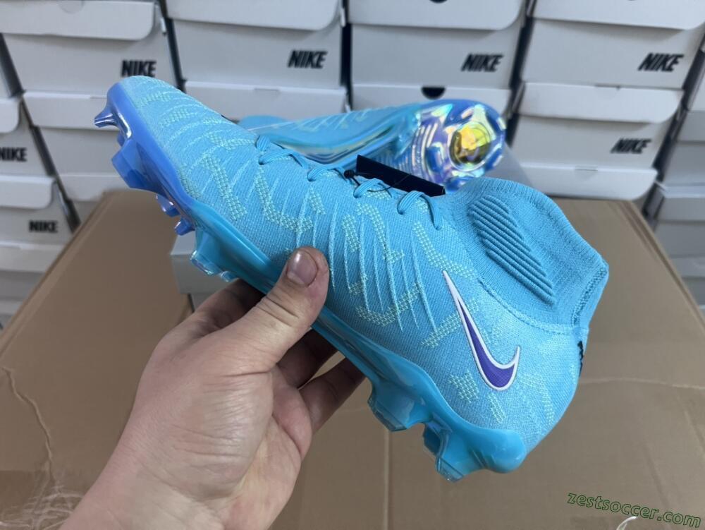 Nike Phantom Luna Elite FG High-Tops Soccer Cleats - Blue/Purple/White