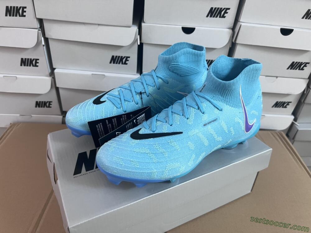 Nike Phantom Luna Elite FG High-Tops Soccer Cleats - Blue/Purple/White