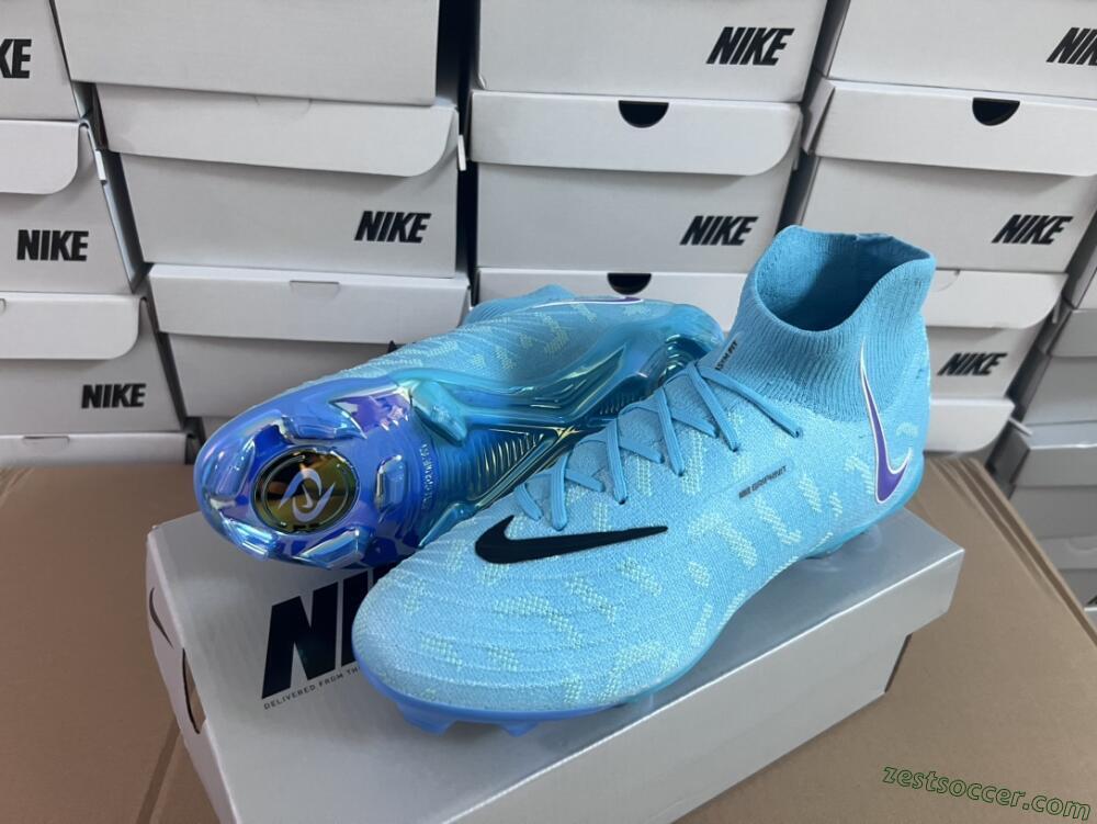 Nike Phantom Luna Elite FG High-Tops Soccer Cleats - Blue/Purple/White