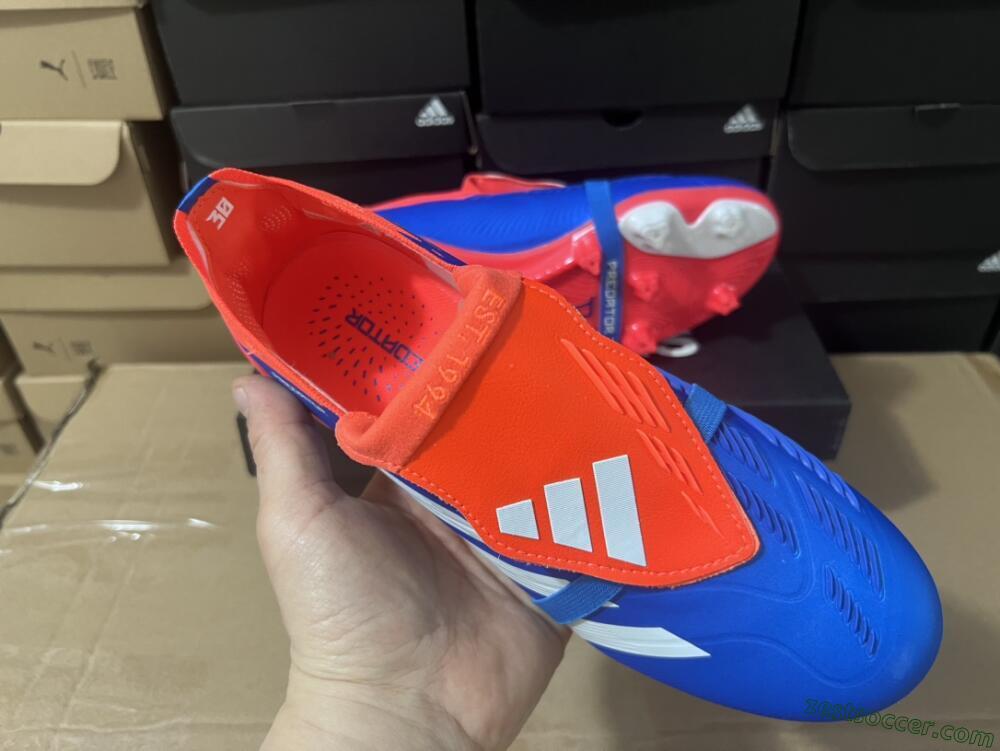 Adidas Predator Elite Foldover Tongue FG Low-Tops Soccer Cleats - Blue/White/Red