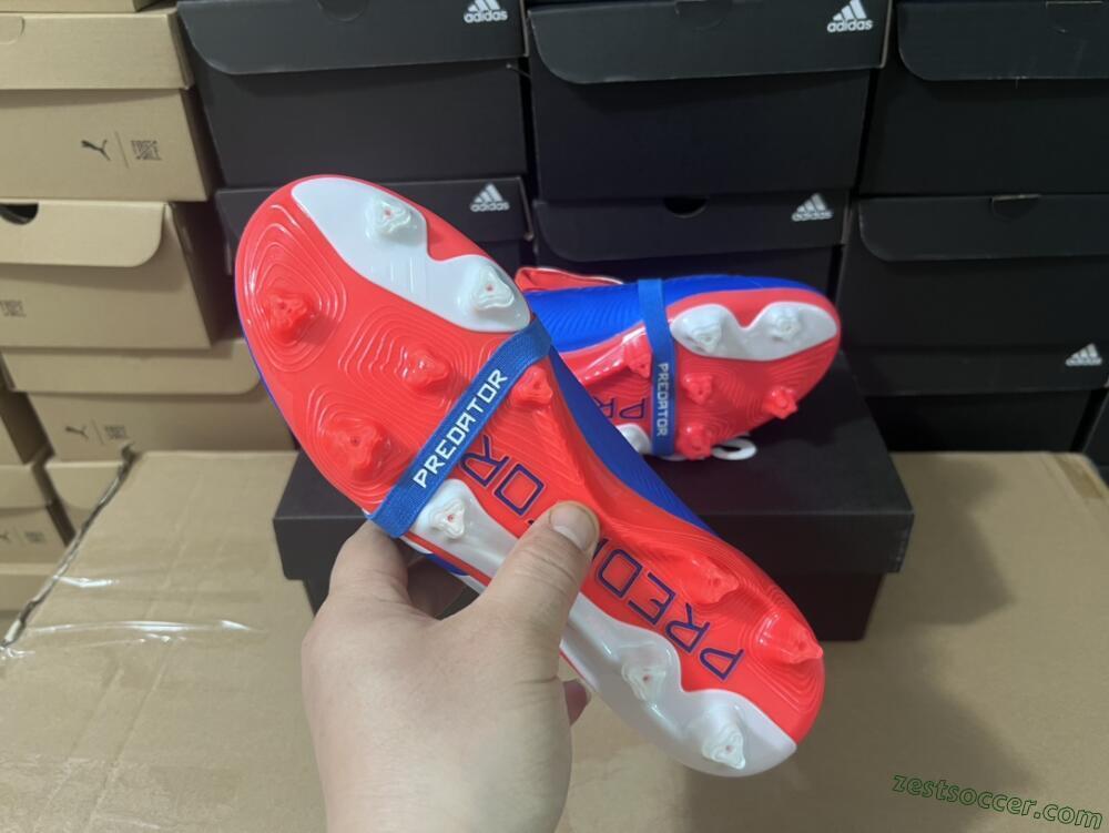 Adidas Predator Elite Foldover Tongue FG Low-Tops Soccer Cleats - Blue/White/Red