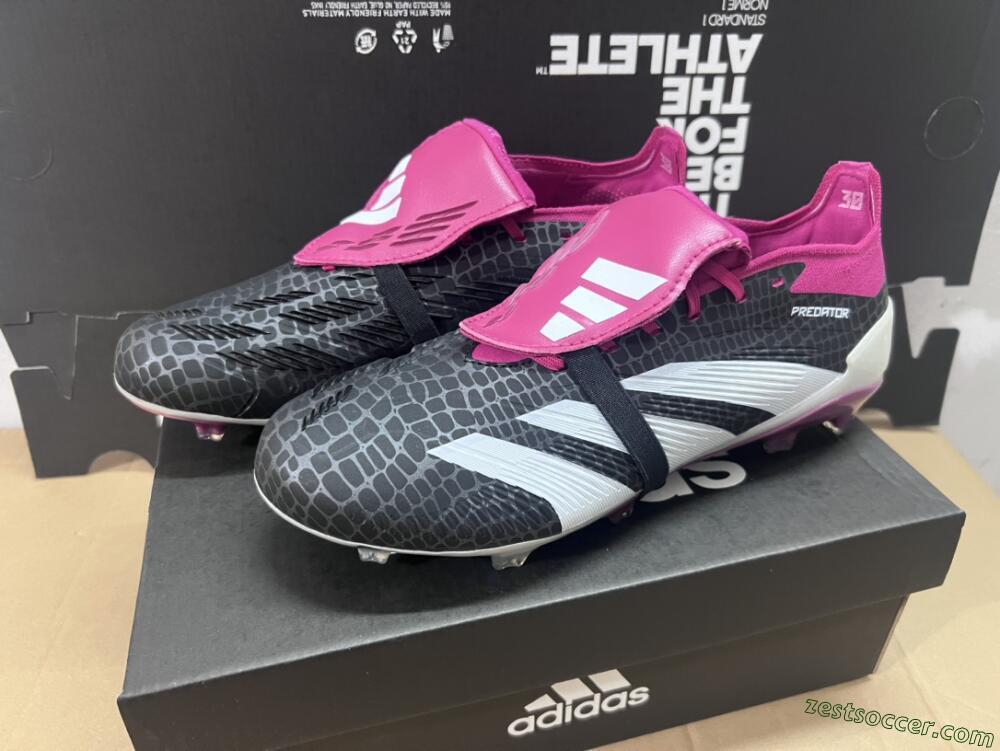 Adidas Predator Accuracy+ FG Low-Tops Soccer Cleats - Black/White/Purple