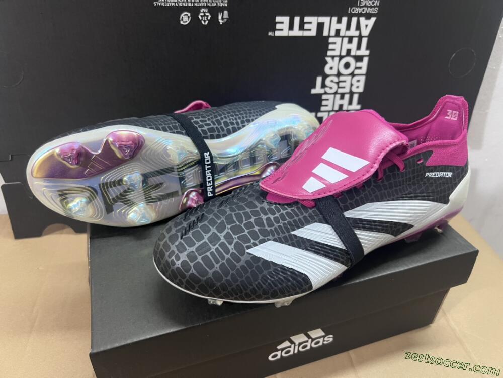 Adidas Predator Accuracy+ FG Low-Tops Soccer Cleats - Black/White/Purple