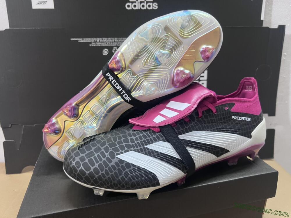 Adidas Predator Accuracy+ FG Low-Tops Soccer Cleats - Black/White/Purple