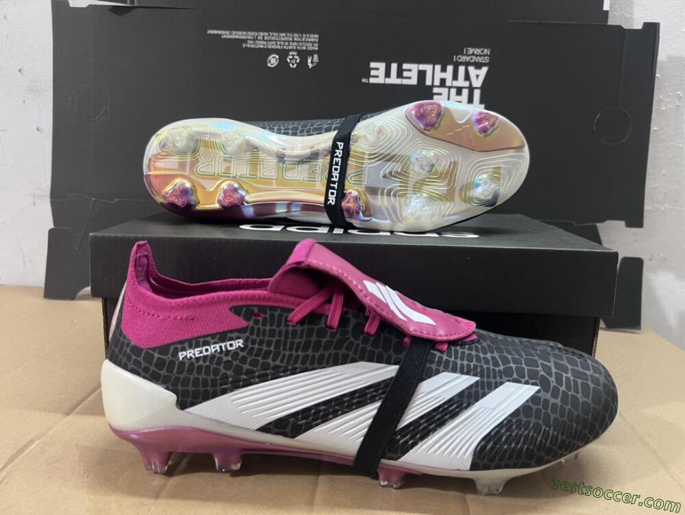 Adidas Predator Accuracy+ FG Low-Tops Soccer Cleats - Black/White/Purple