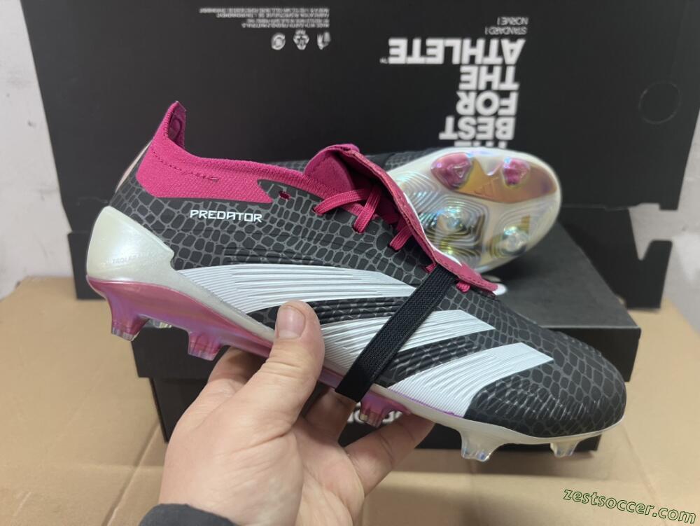 Adidas Predator Accuracy+ FG Low-Tops Soccer Cleats - Black/White/Purple