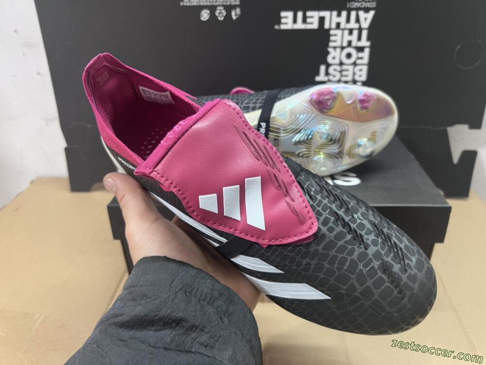 Adidas Predator Accuracy+ FG Low-Tops Soccer Cleats - Black/White/Purple