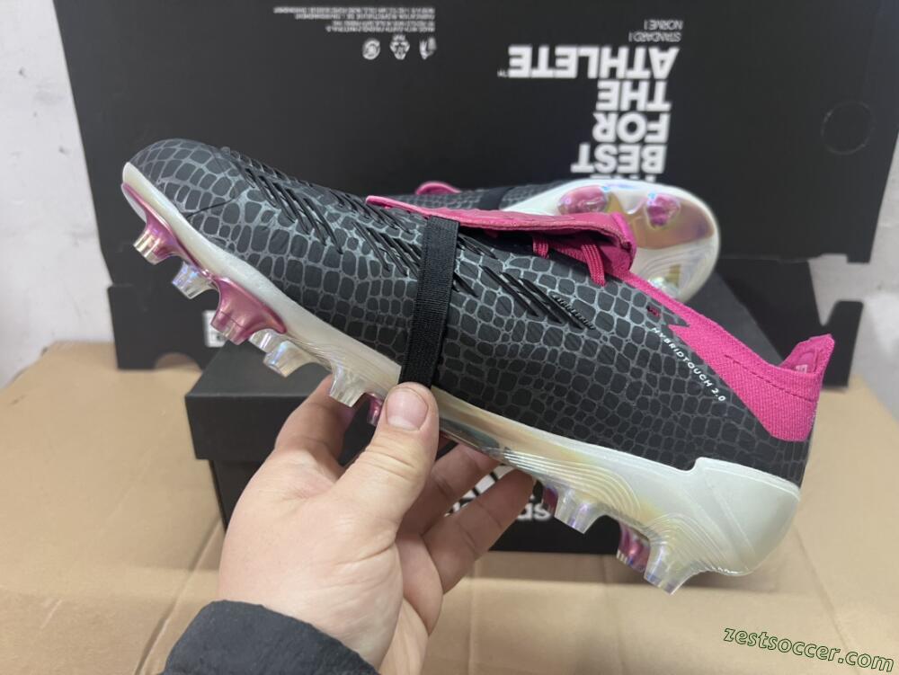 Adidas Predator Accuracy+ FG Low-Tops Soccer Cleats - Black/White/Purple