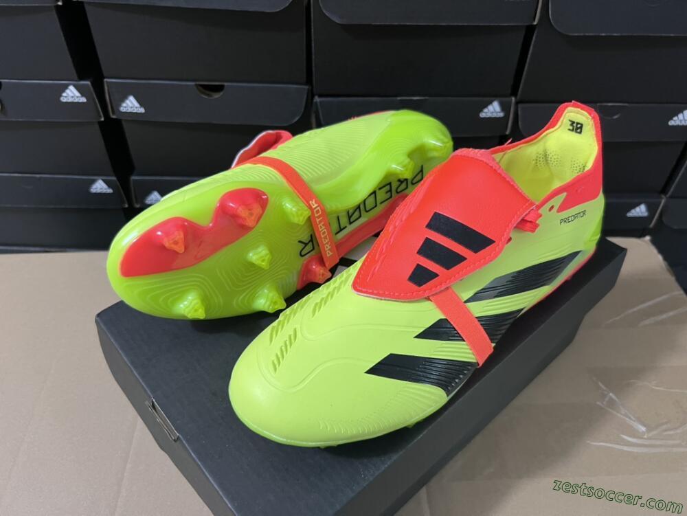 Adidas Predator Elite Foldover Tongue FG Low-Tops Soccer Cleats - Yellow/Black/Red