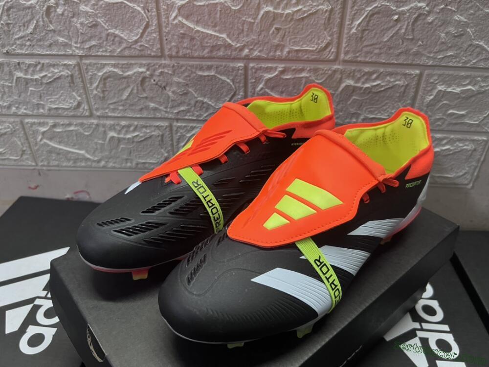 Adidas Predator Elite Foldover Tongue FG Low-Tops Soccer Cleats - White/Black/Red
