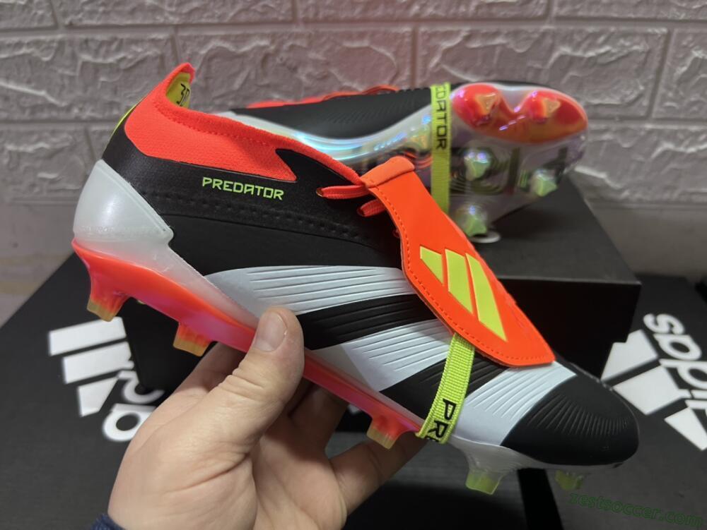 Adidas Predator Elite Foldover Tongue FG Low-Tops Soccer Cleats - White/Black/Red
