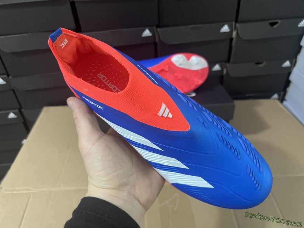 Adidas Predator Elite Laceless FG Low-Tops Soccer Cleats - Blue/White/Red