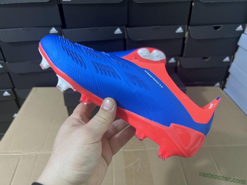 Adidas Predator Elite Laceless FG Low-Tops Soccer Cleats - Blue/White/Red