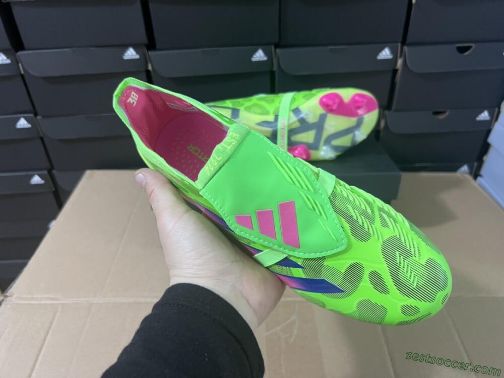 Adidas Predator Elite Foldover Tongue FG Low-Tops Soccer Cleats - Green/Pink/Purple/Yellow