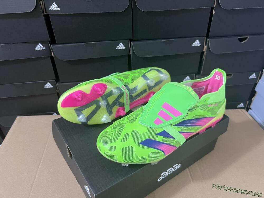 Adidas Predator Elite Foldover Tongue FG Low-Tops Soccer Cleats - Green/Pink/Purple/Yellow