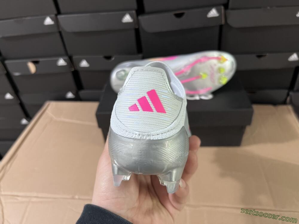 Adidas F50 Adizero FG Low-Tops Soccer Cleats - Silver/Yellow/Pink