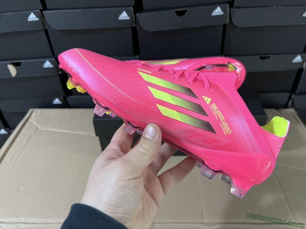 Adidas F50 Adizero FG Low-Tops Soccer Cleats - Pink/Yellow/Black