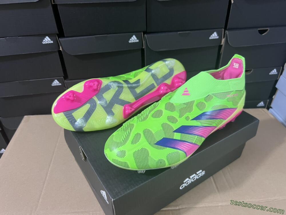Adidas Predator Accuracy+ FG Low-Tops Soccer Cleats - Green/Purple/Yellow
