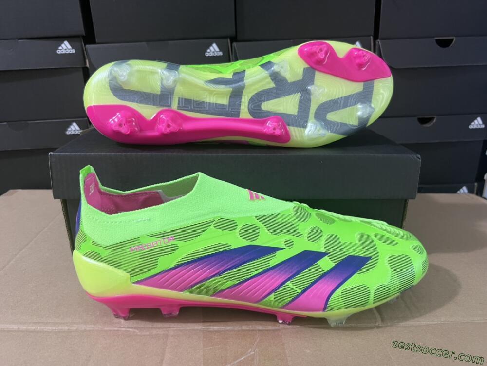 Adidas Predator Accuracy+ FG Low-Tops Soccer Cleats - Green/Purple/Yellow
