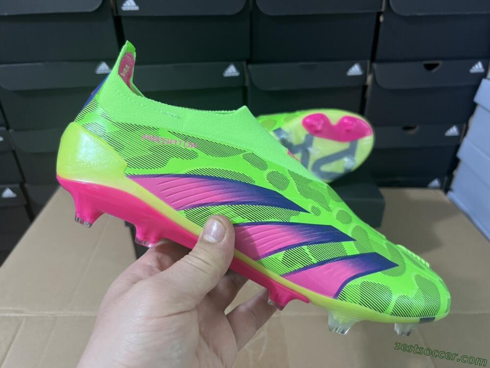 Adidas Predator Accuracy+ FG Low-Tops Soccer Cleats - Green/Purple/Yellow