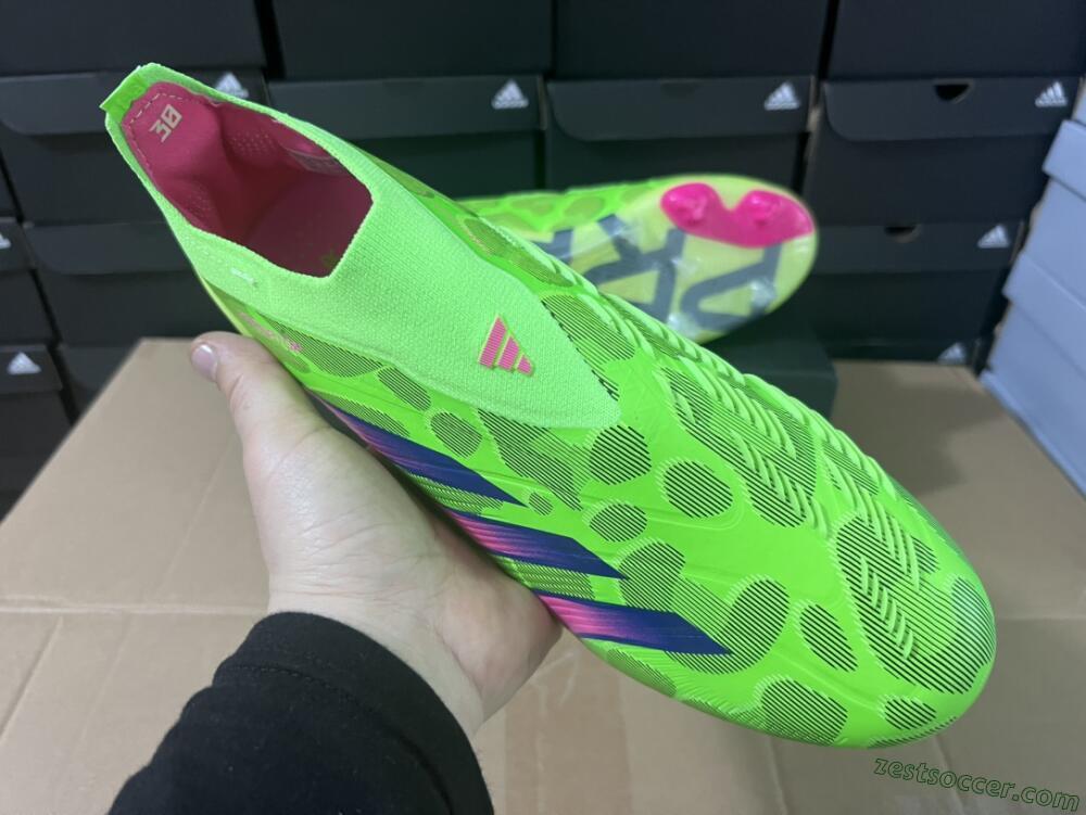 Adidas Predator Accuracy+ FG Low-Tops Soccer Cleats - Green/Purple/Yellow