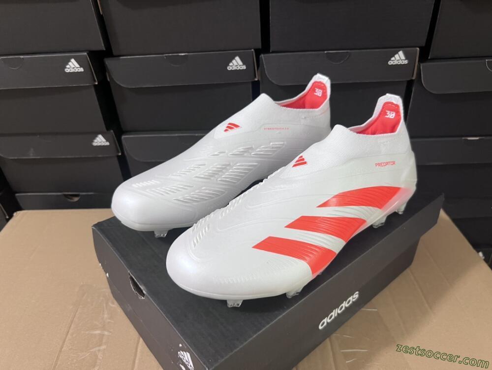 Adidas Predator Accuracy+ FG Low-Tops Soccer Cleats - Beige/White/Red