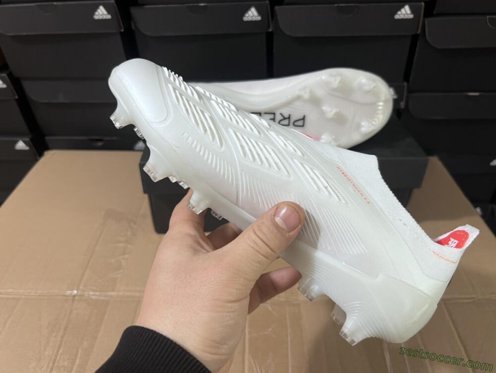 Adidas Predator Accuracy+ FG Low-Tops Soccer Cleats - Beige/White/Red