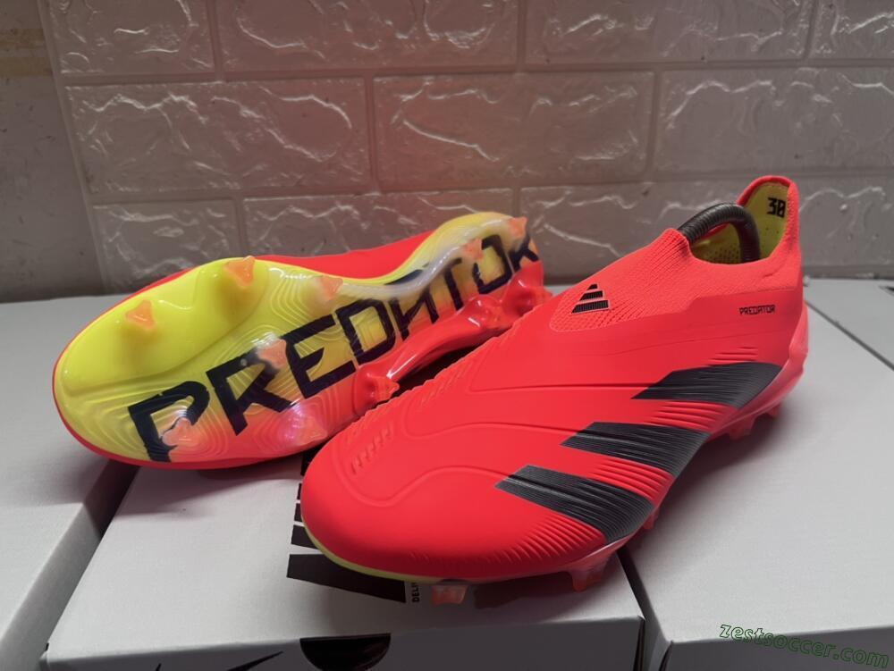 Adidas Predator Accuracy+ FG Low-Tops Soccer Cleats - Red/Black/Blue