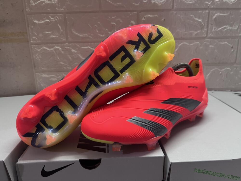 Adidas Predator Accuracy+ FG Low-Tops Soccer Cleats - Red/Black/Blue
